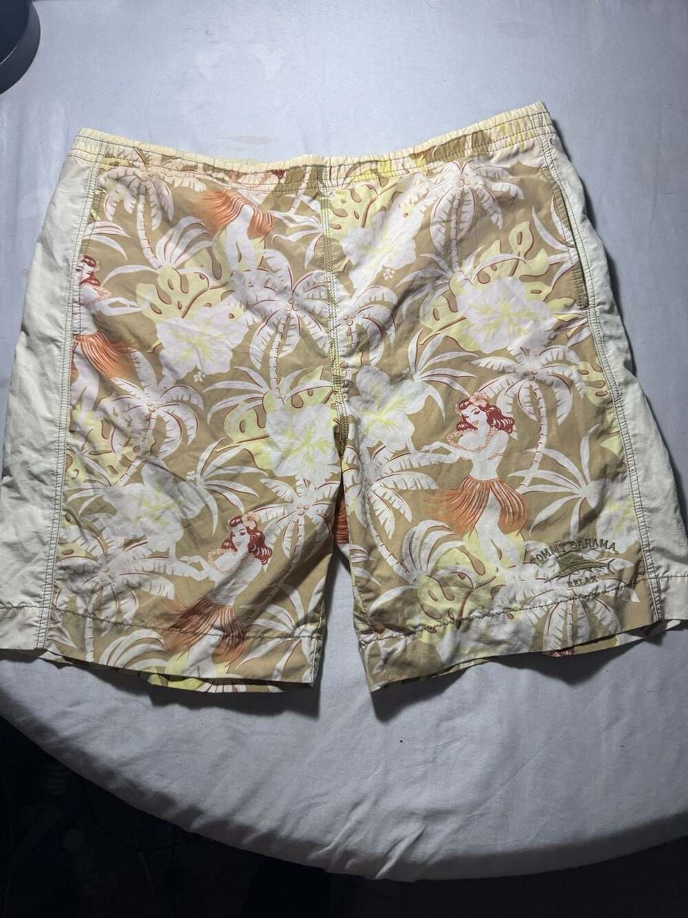 Tommy Bahama Relax Hula Girl Tropical Floral Print Swim Trunks